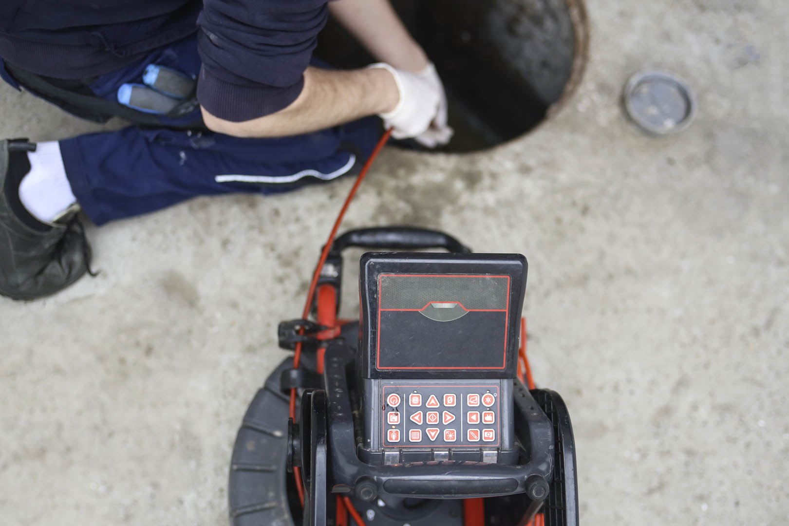 CCTV drain inspection locating a blocked drain in Penrith